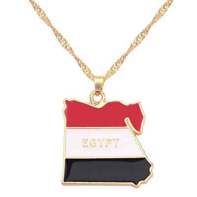 Egypt Map Flag Necklace