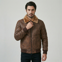 Thumbnail for Leather Stylish Cool Pilot Jacket with Fur Jackets