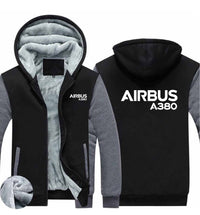 Thumbnail for Airbus A380 & Text Designed Zipped Sweatshirts