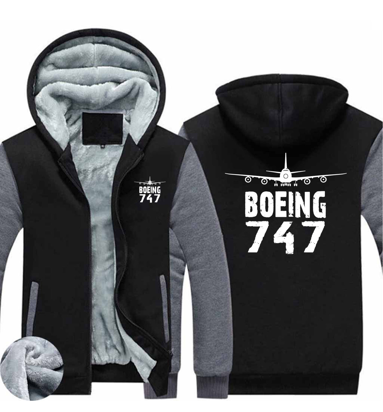 Boeing 747 & Plane Designed Zipped Sweatshirts
