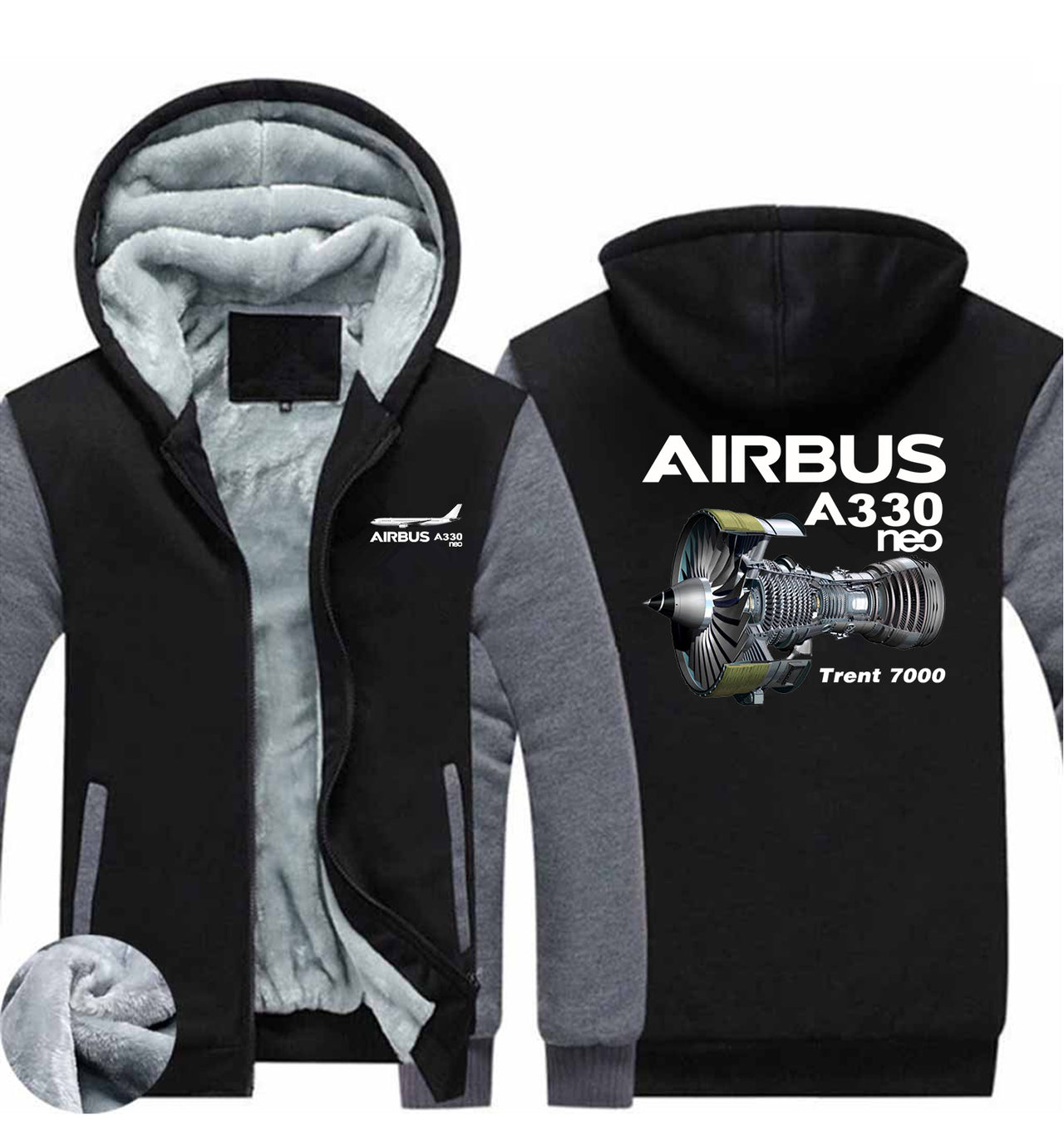 The Airbus A330neo Designed Zipped Sweatshirts