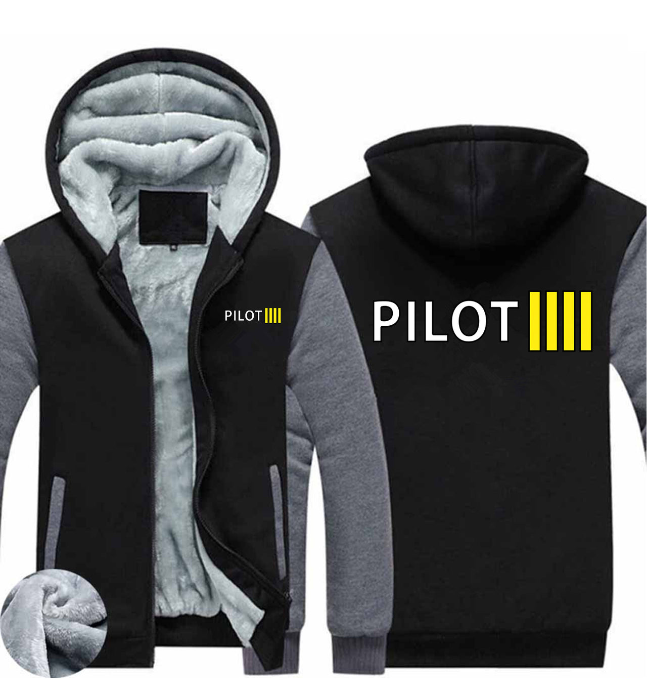 Pilot & Stripes (4 Lines) Designed Zipped Sweatshirts