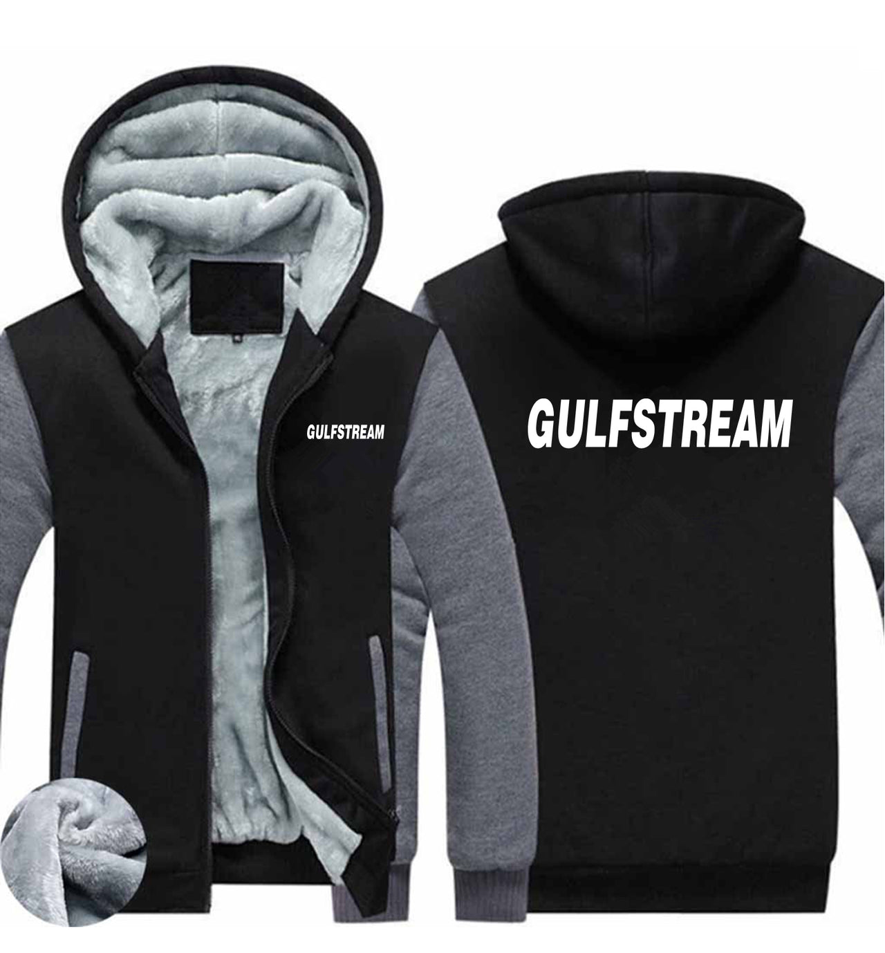 Gulfstream & Text Designed Zipped Sweatshirts