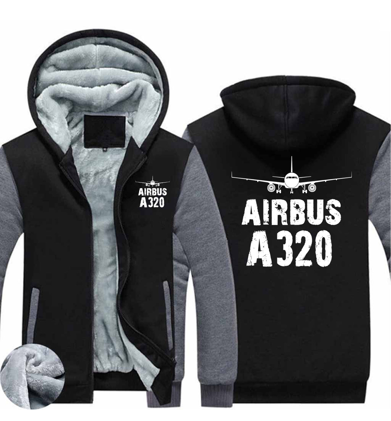 Airbus A320 & Plane Designed Zipped Sweatshirts