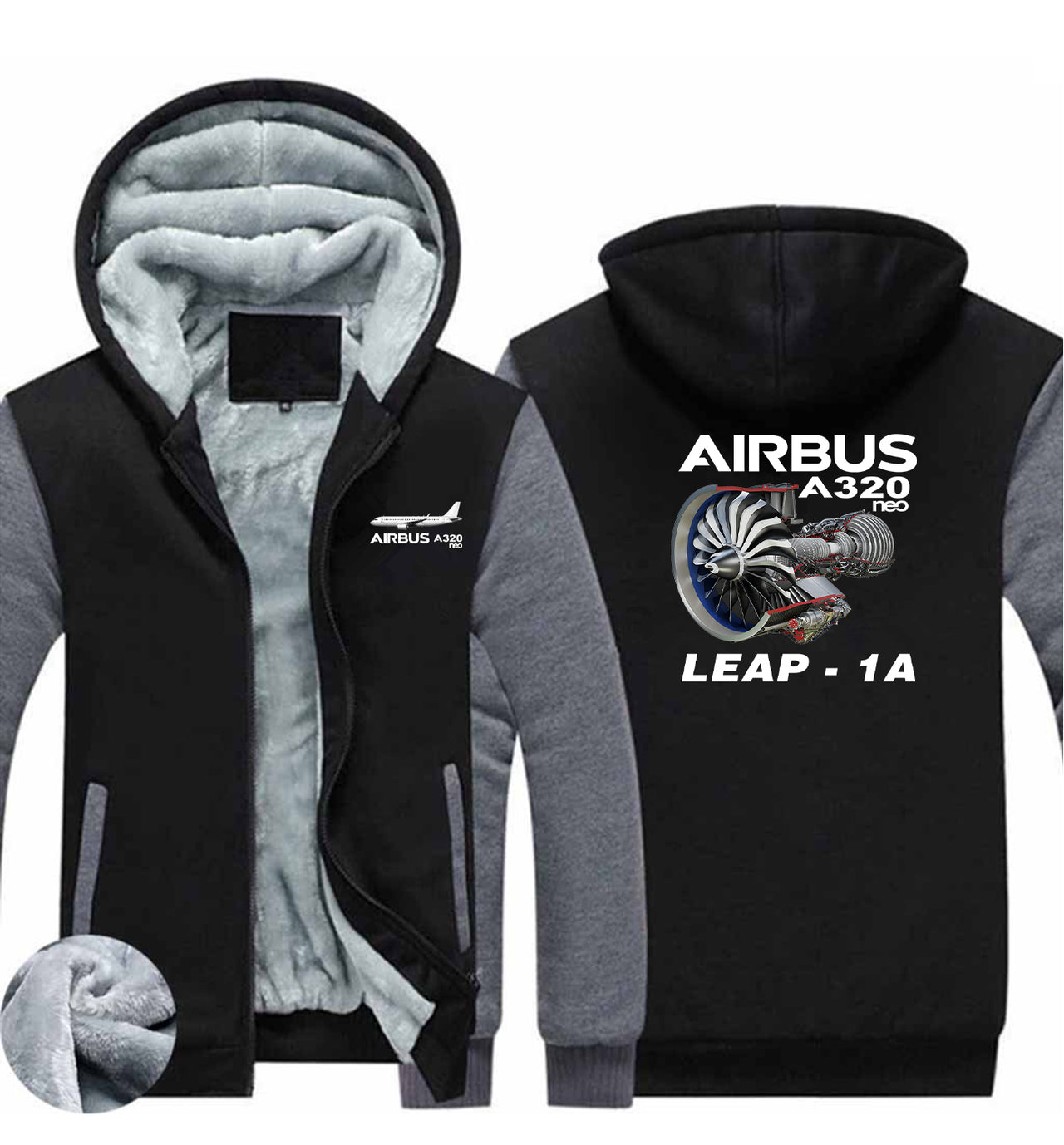 Airbus A320neo & Leap 1A Designed Zipped Sweatshirts