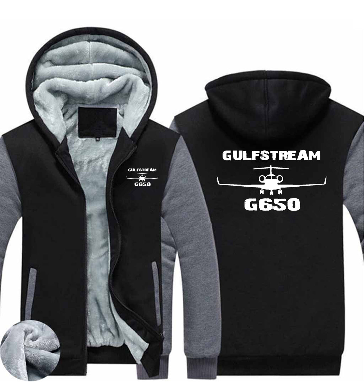 Gulfstream G650 & Plane Designed Zipped Sweatshirts