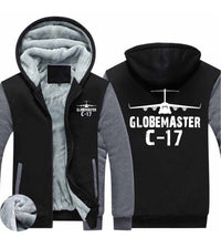 Thumbnail for GlobeMaster C-17 & Plane Designed Zipped Sweatshirts