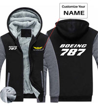 Thumbnail for Boeing 787 & Text Designed Zipped Sweatshirts