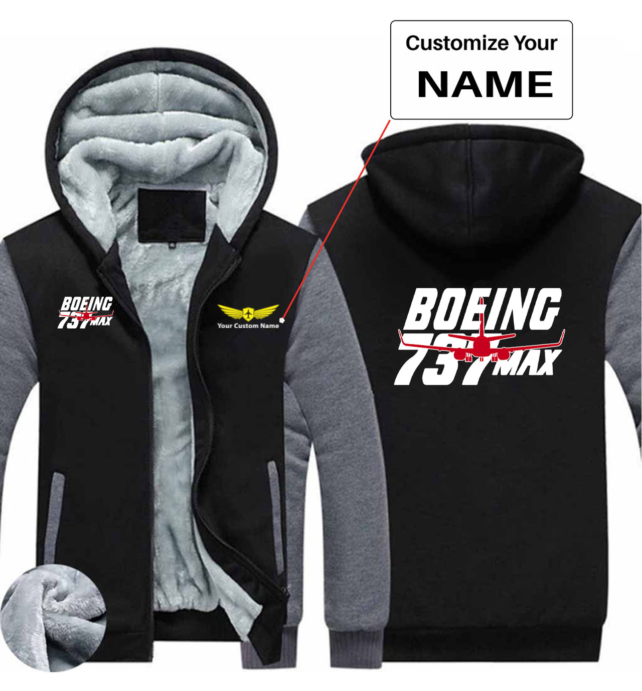 Amazing 737 Max Designed Zipped Sweatshirts