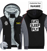 Thumbnail for Eat Sleep Fly Designed Zipped Sweatshirts