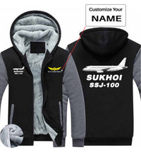 Thumbnail for Sukhoi Superjet 100 Designed Zipped Sweatshirts