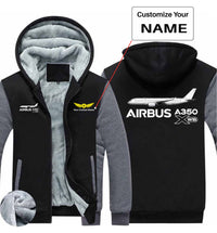 Thumbnail for The Airbus A350 WXB Designed Zipped Sweatshirts