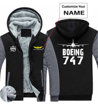 Thumbnail for Boeing 747 & Plane Designed Zipped Sweatshirts