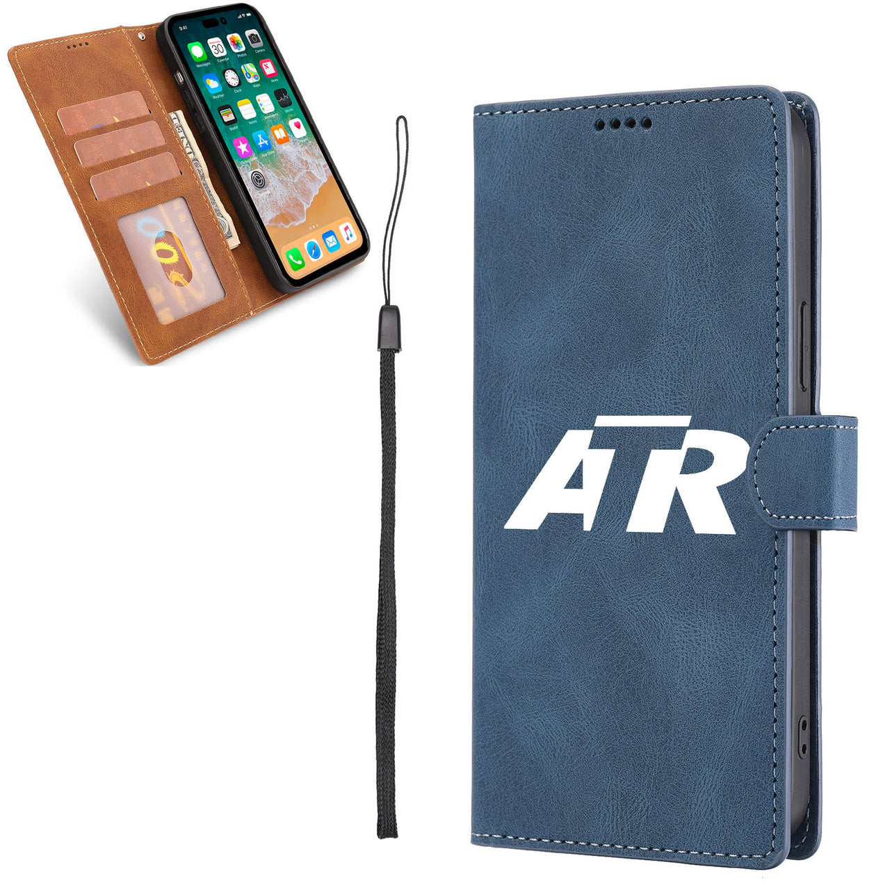 ATR & Text Designed Leather iPhone Cases