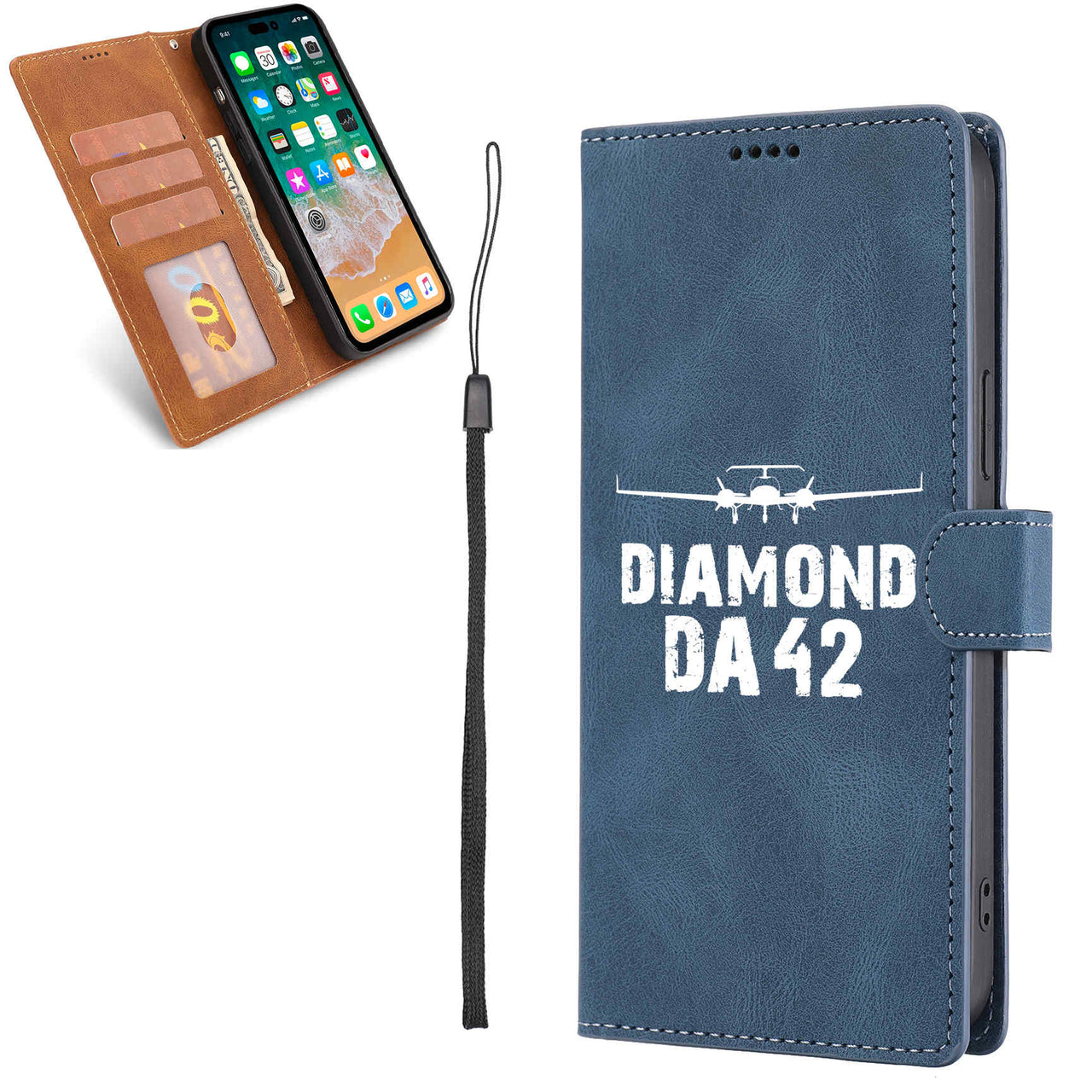 Diamond DA42 & Plane Designed Leather Samsung S & Note Cases