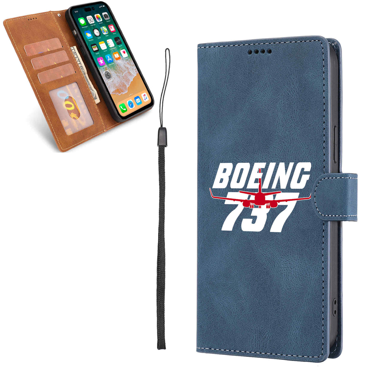 Amazing Boeing 737 Designed Leather Samsung S & Note Cases