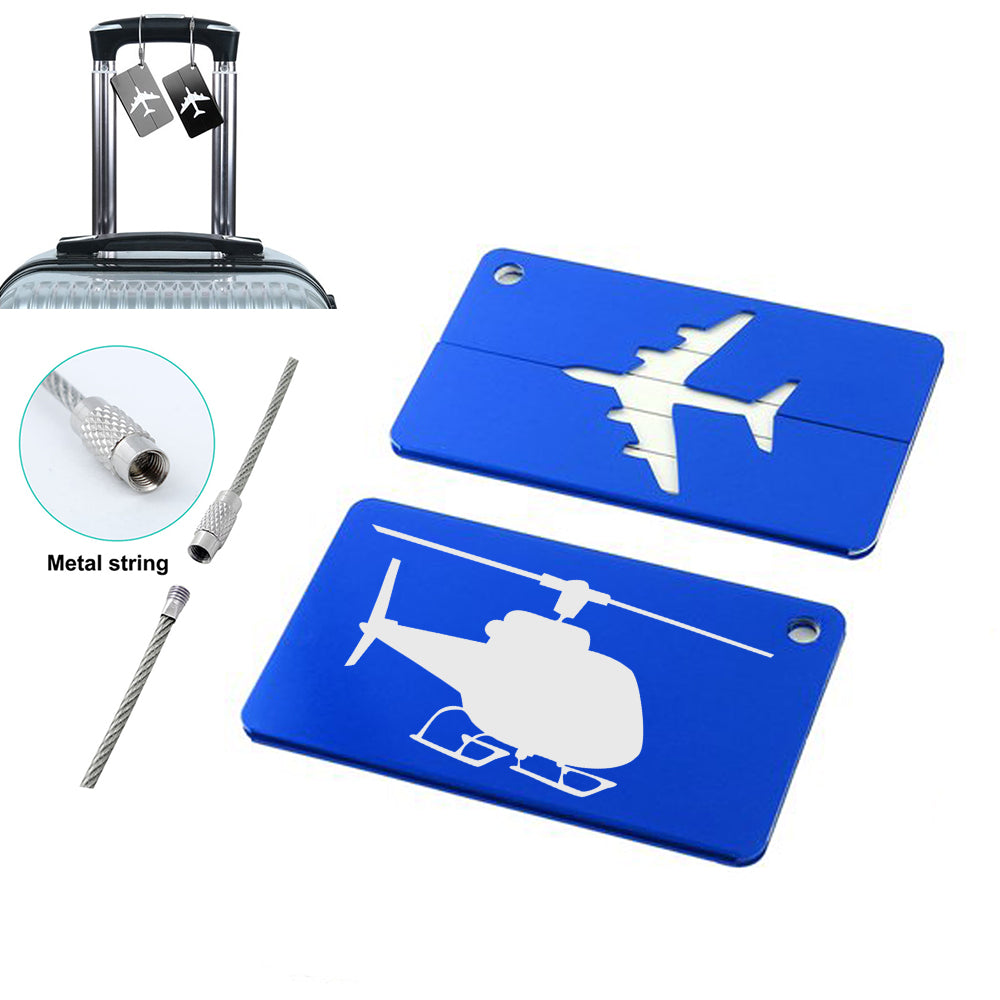 Helicopter Designed Aluminum Luggage Tags