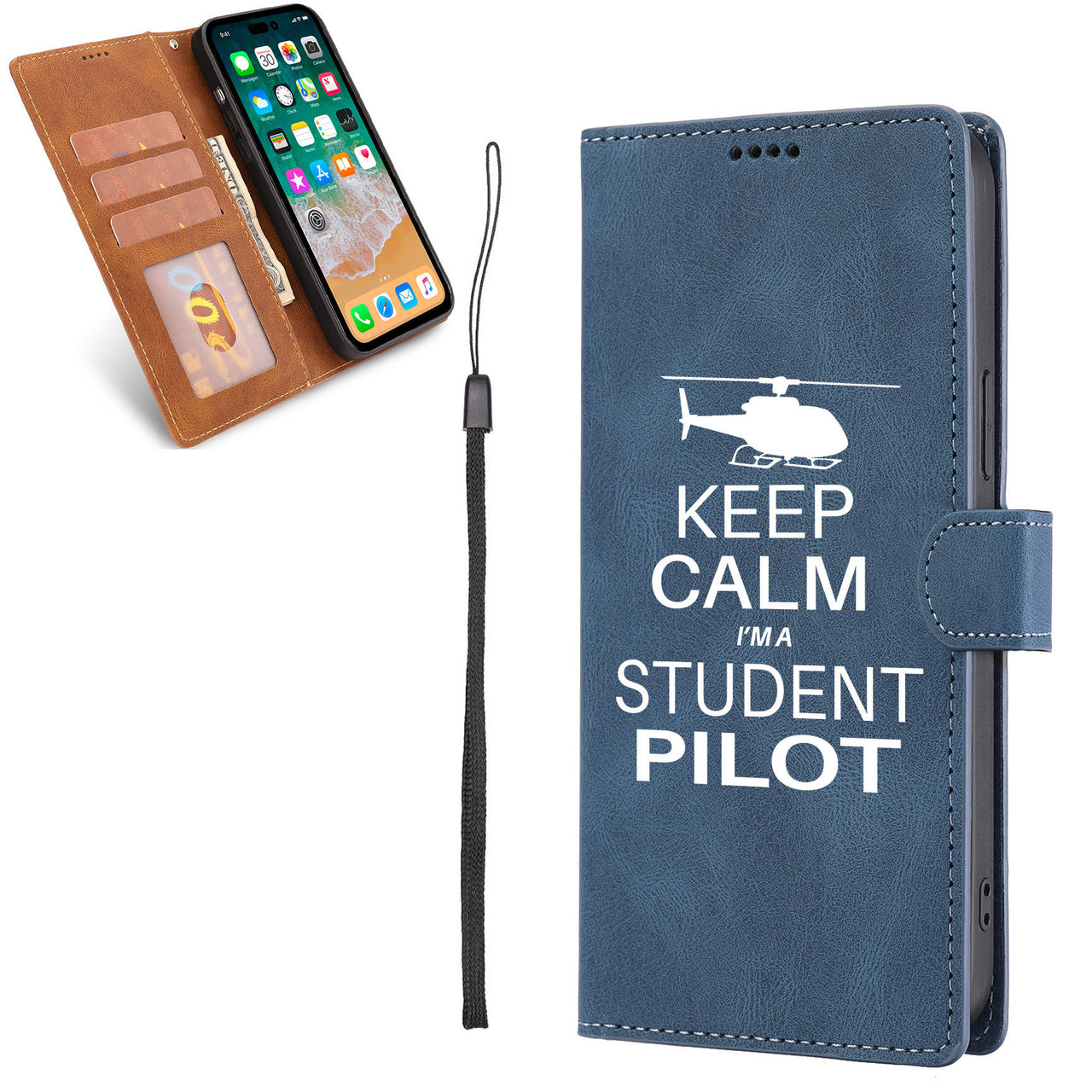 Student Pilot (Helicopter) Designed Leather iPhone Cases