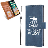 Thumbnail for Student Pilot (Helicopter) Designed Leather iPhone Cases
