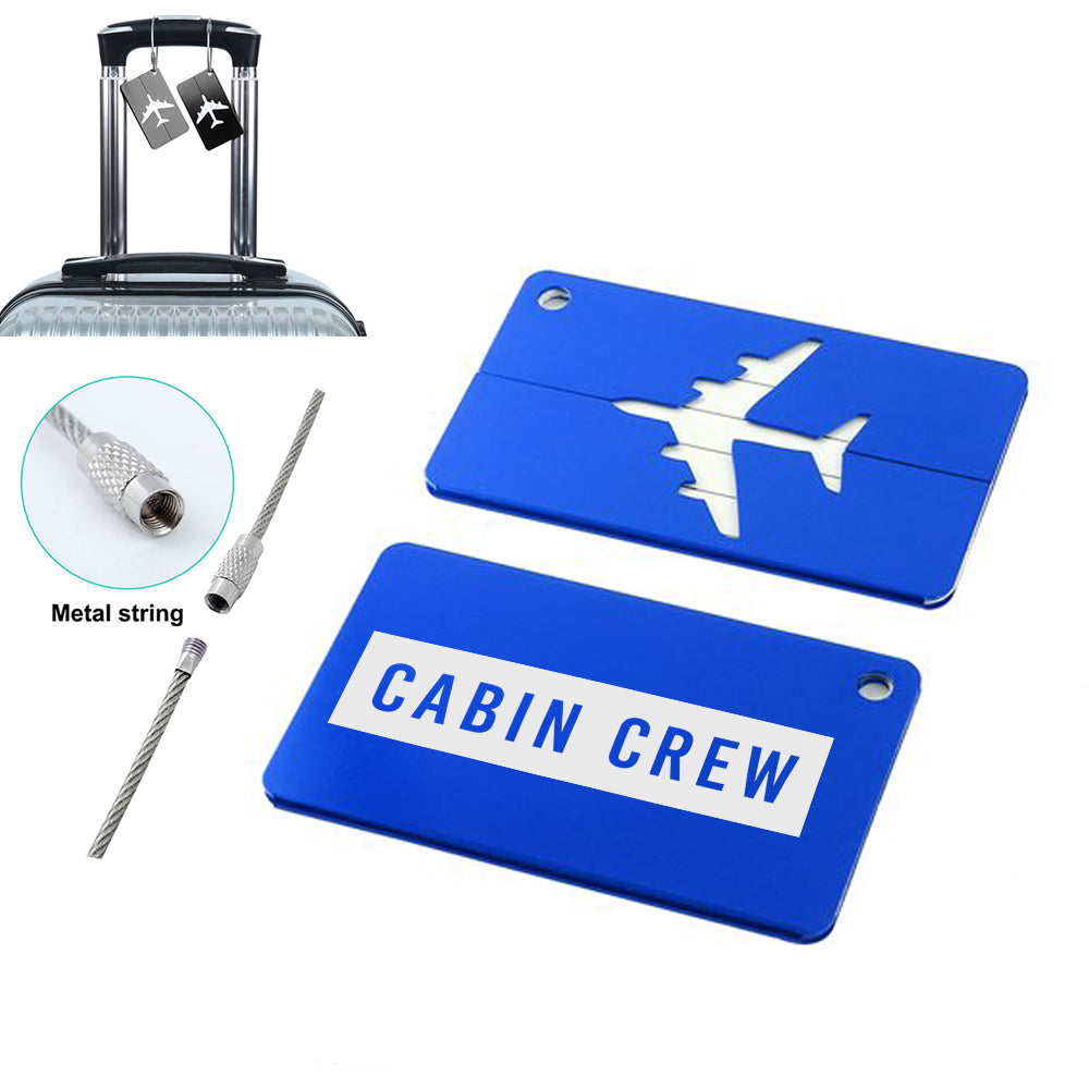 Cabin Crew Text Designed Aluminum Luggage Tags