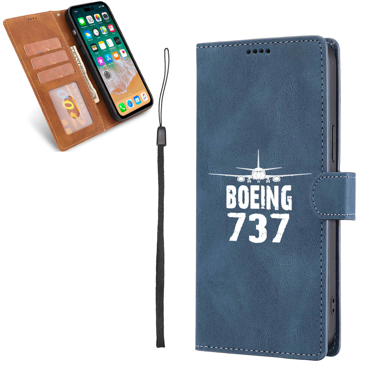 Boeing 737 & Plane Designed Leather Samsung S & Note Cases