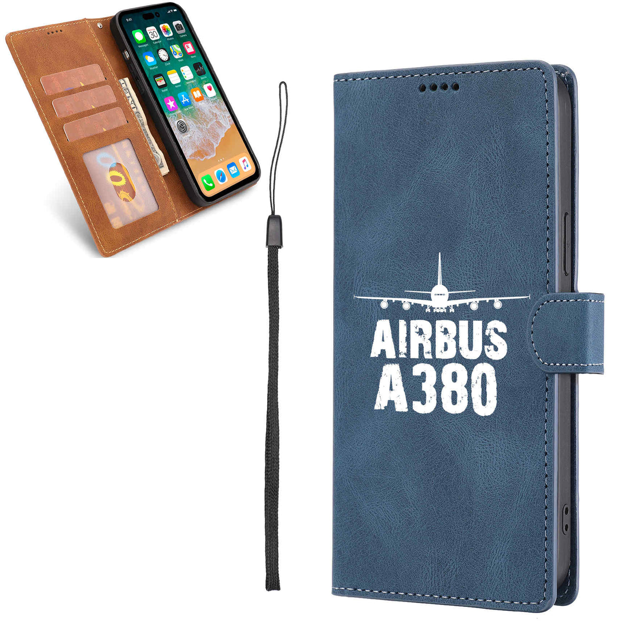 Airbus A380 & Plane Designed Leather Samsung S & Note Cases