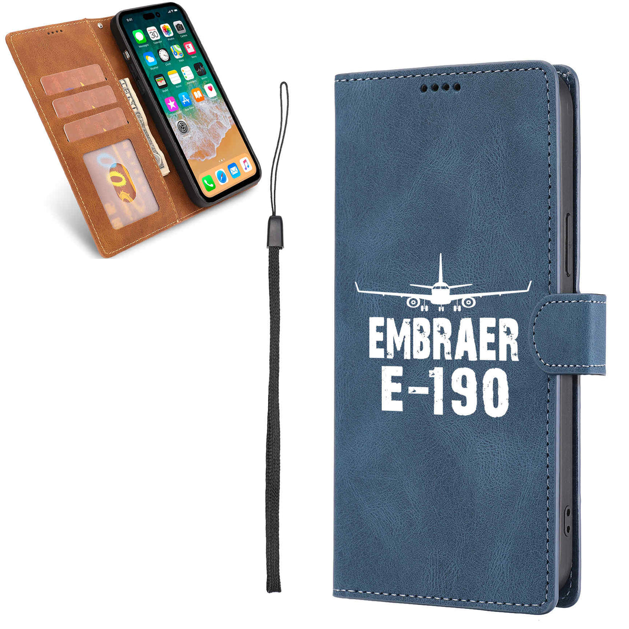 Embraer E-190 & Plane Designed Leather Samsung S & Note Cases
