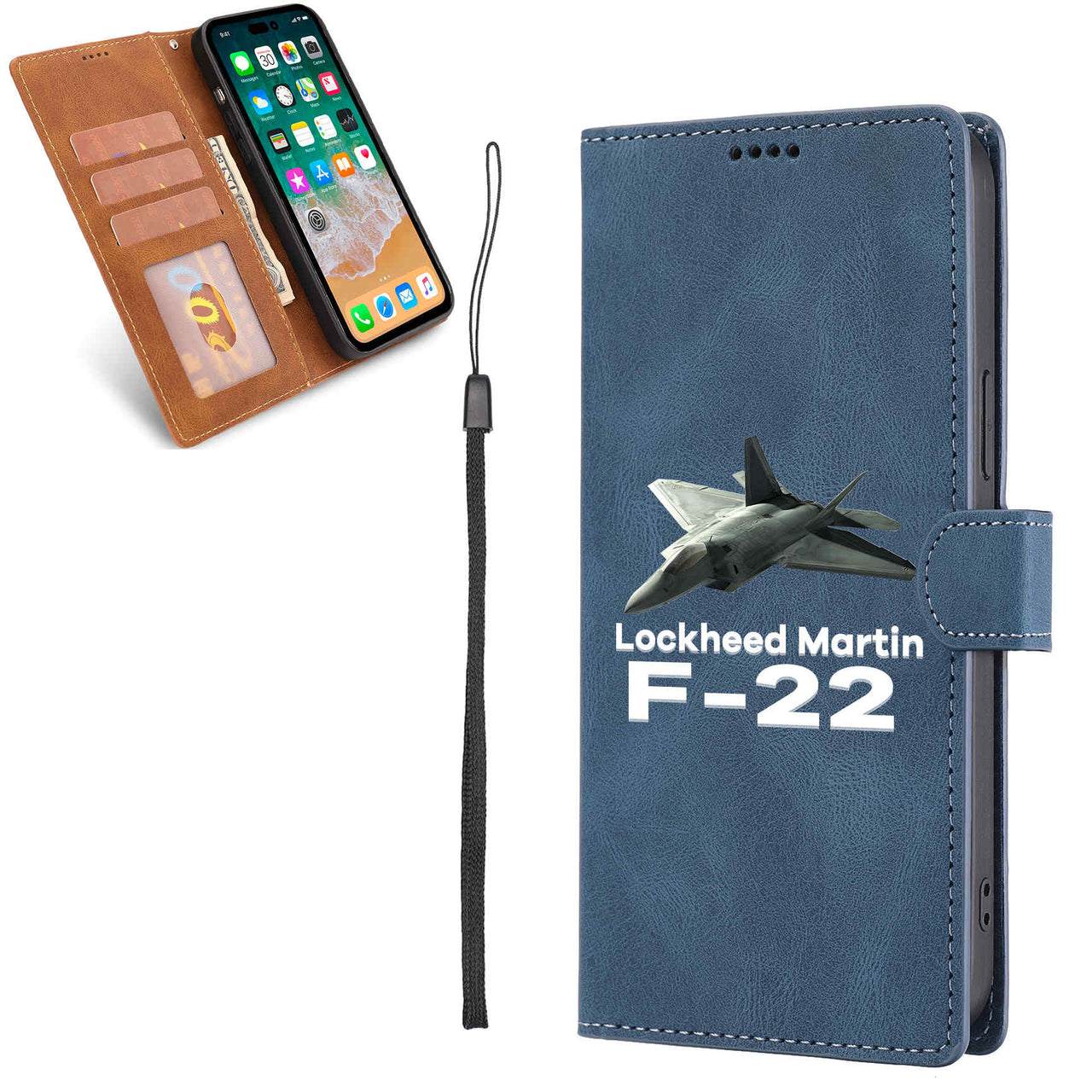 The Lockheed Martin F22 Designed Leather Samsung S & Note Cases