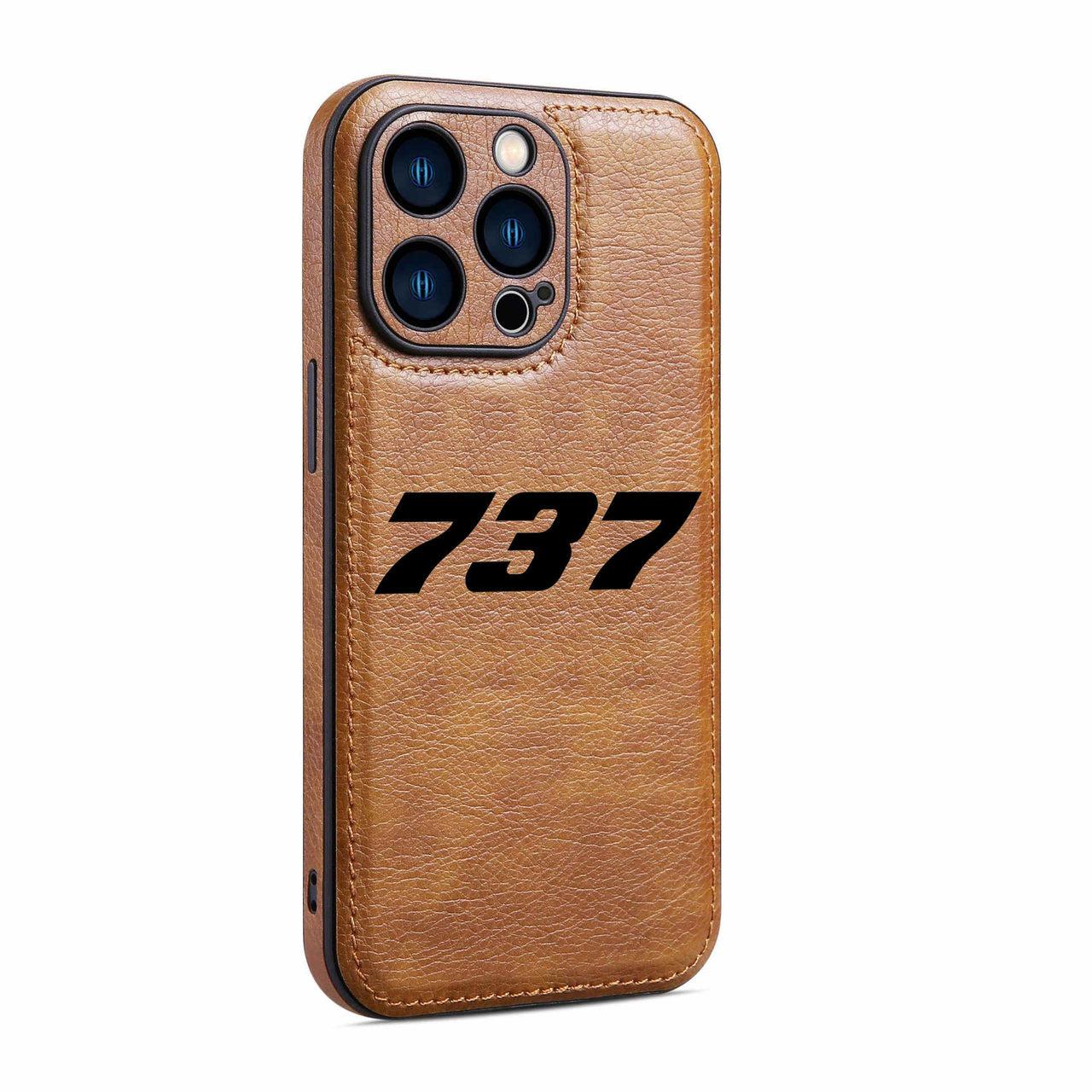 737 Flat Text Designed Leather iPhone Cases
