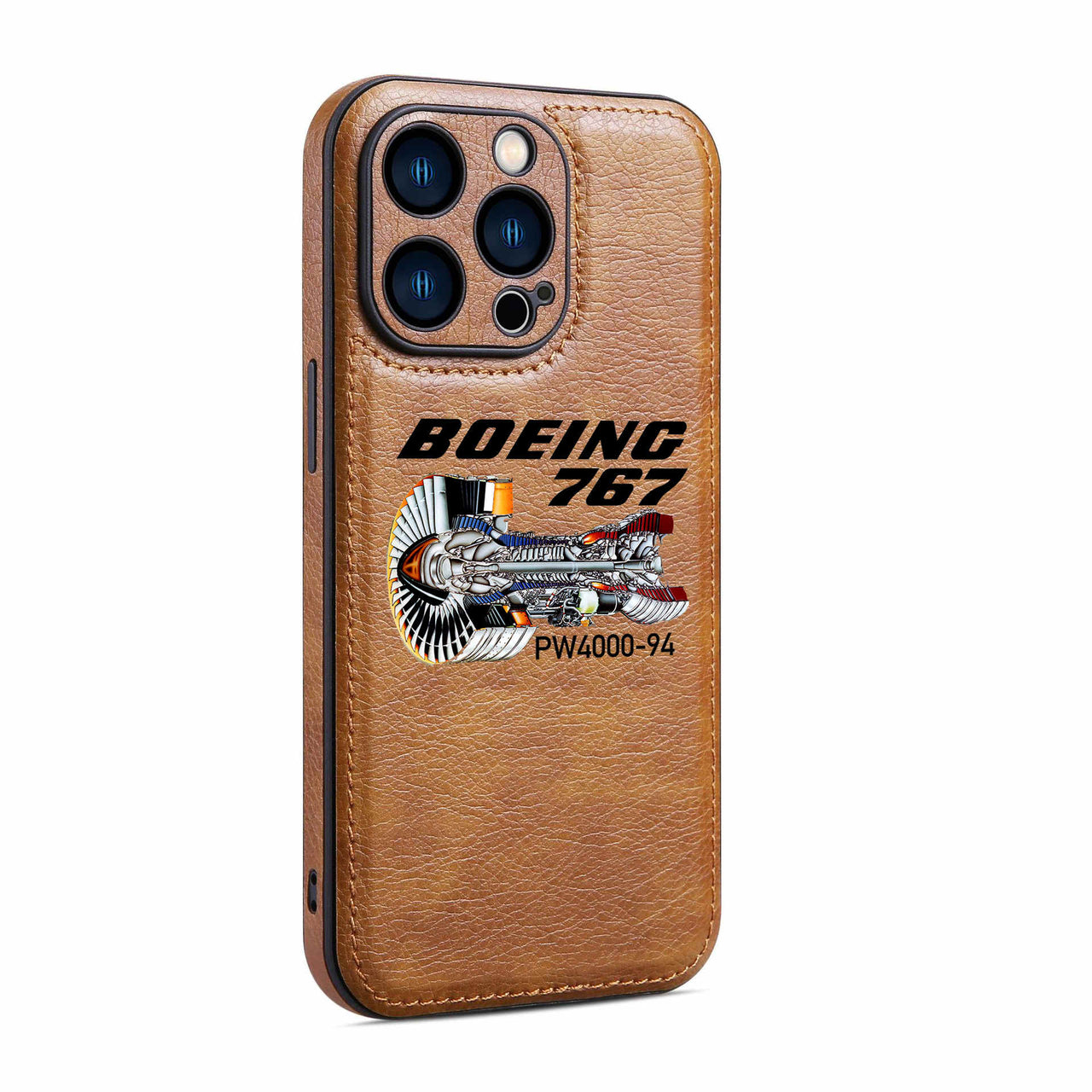 Boeing 767 Engine (PW4000-94) Designed Leather iPhone Cases
