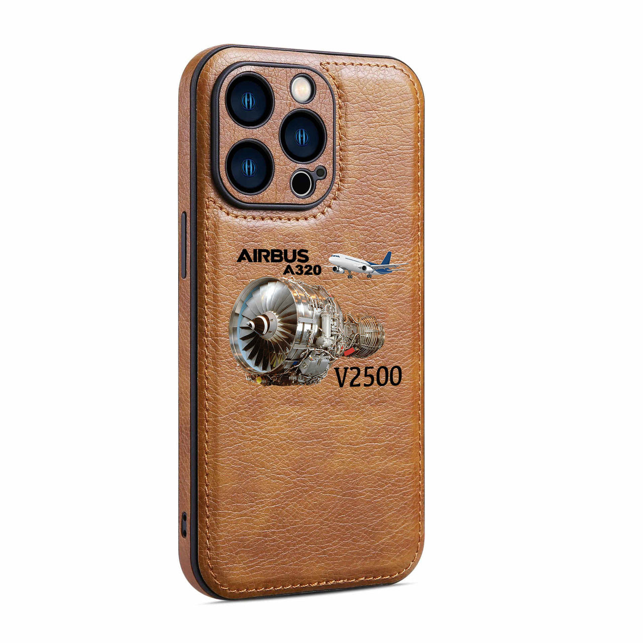 Airbus A320 & V2500 Engine Designed Leather iPhone Cases