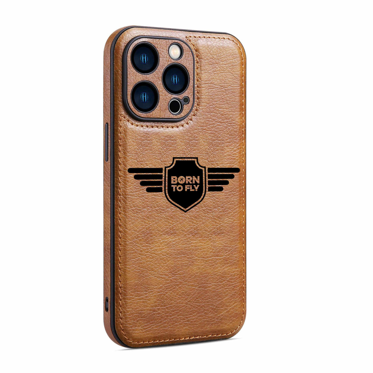 Born To Fly & Badge Designed Leather iPhone Cases