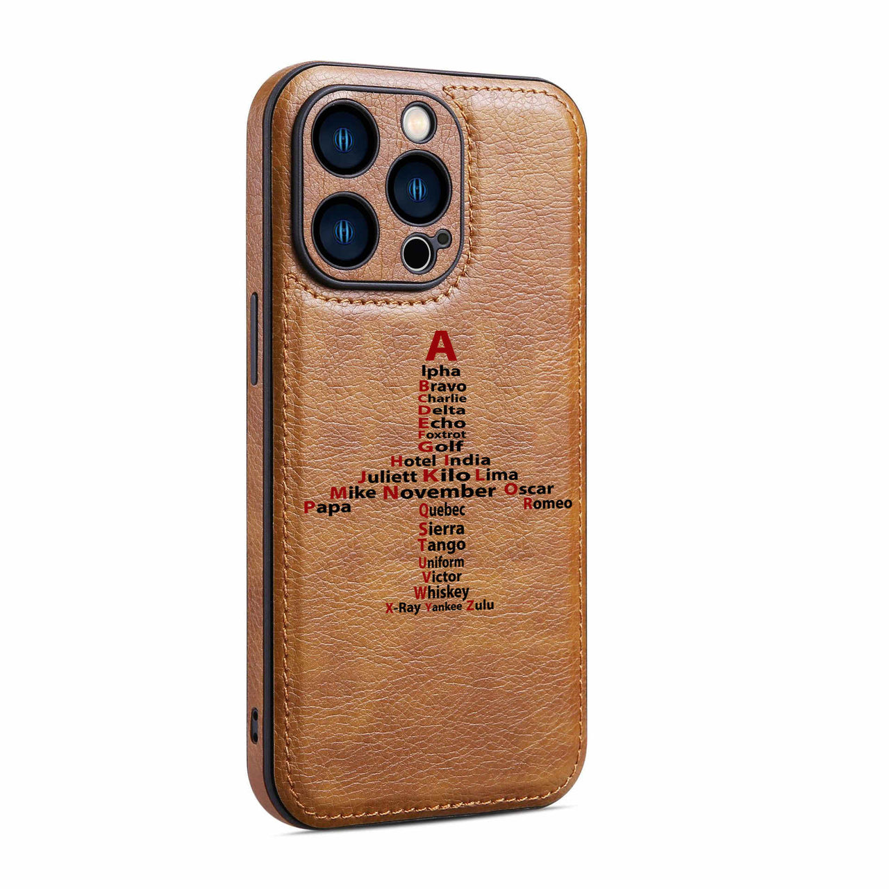 Airplane Shape Aviation Alphabet Designed Leather iPhone Cases