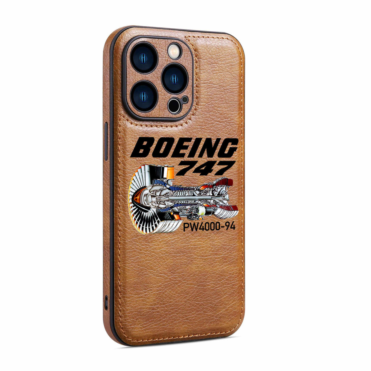 Boeing 747 & PW4000-94 Engine Designed Leather iPhone Cases
