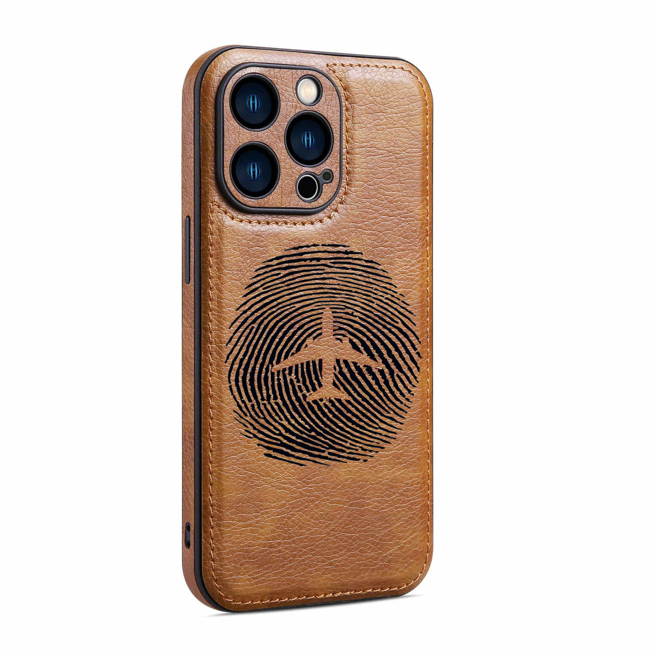 Aviation Finger Print Designed Leather iPhone Cases