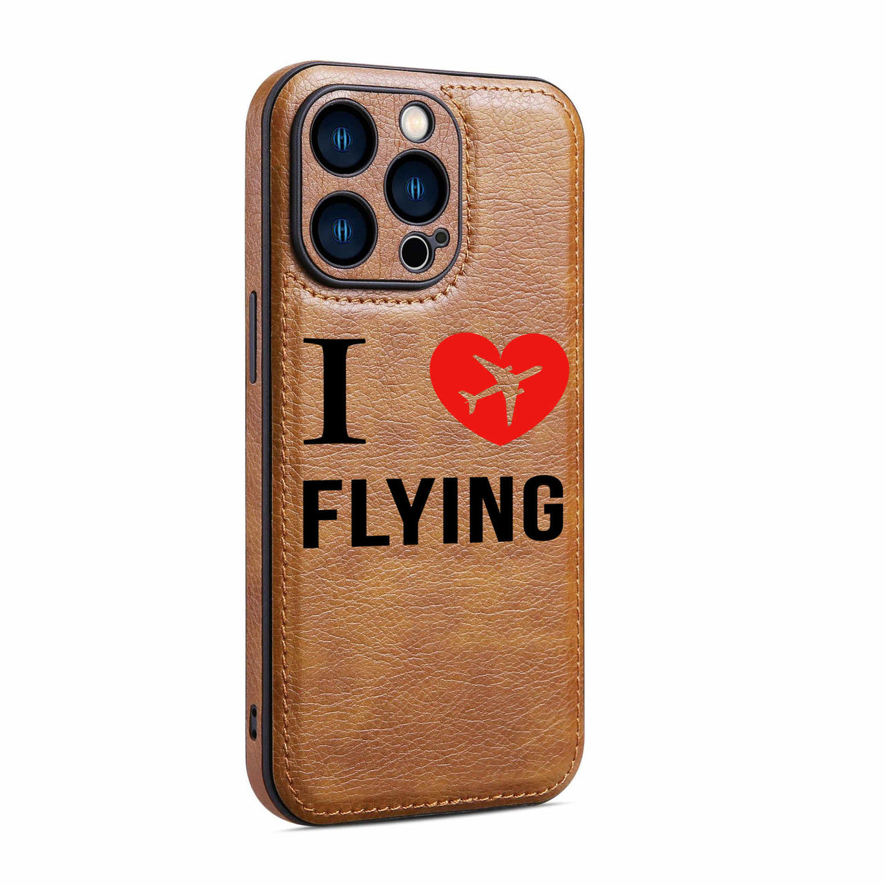 I Love Flying Designed Leather iPhone Cases