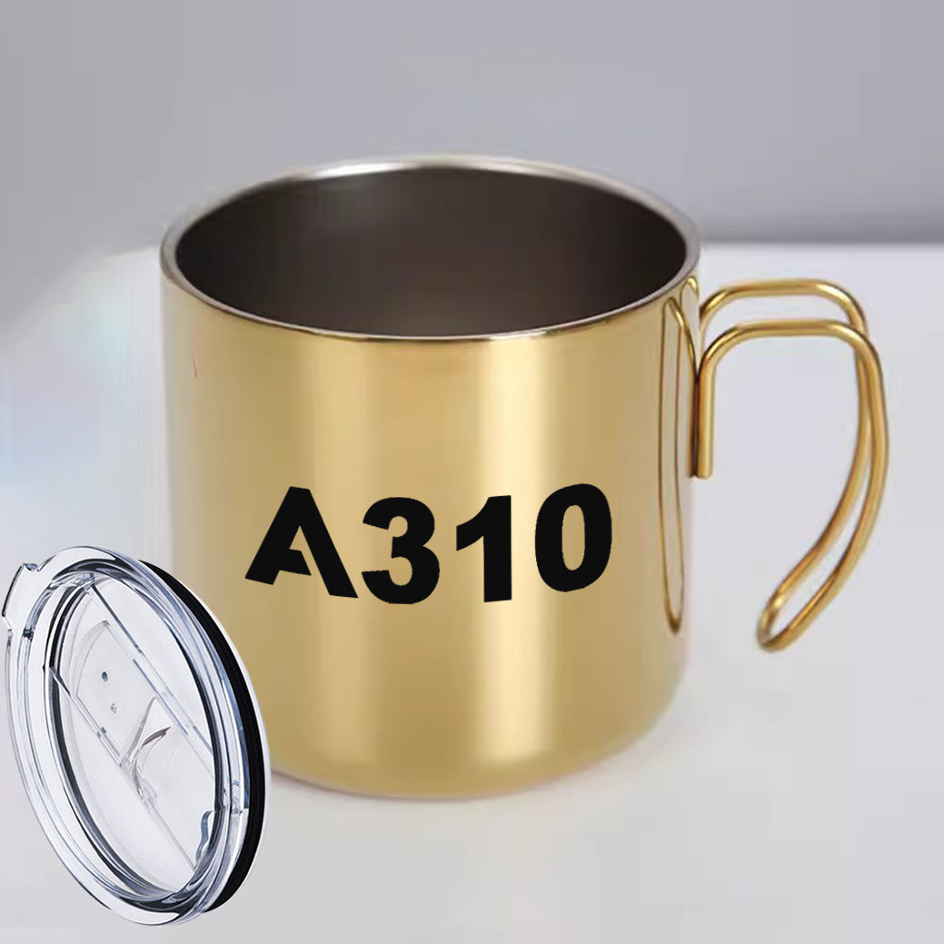 A310 Flat Text Designed Stainless Steel Portable Mugs