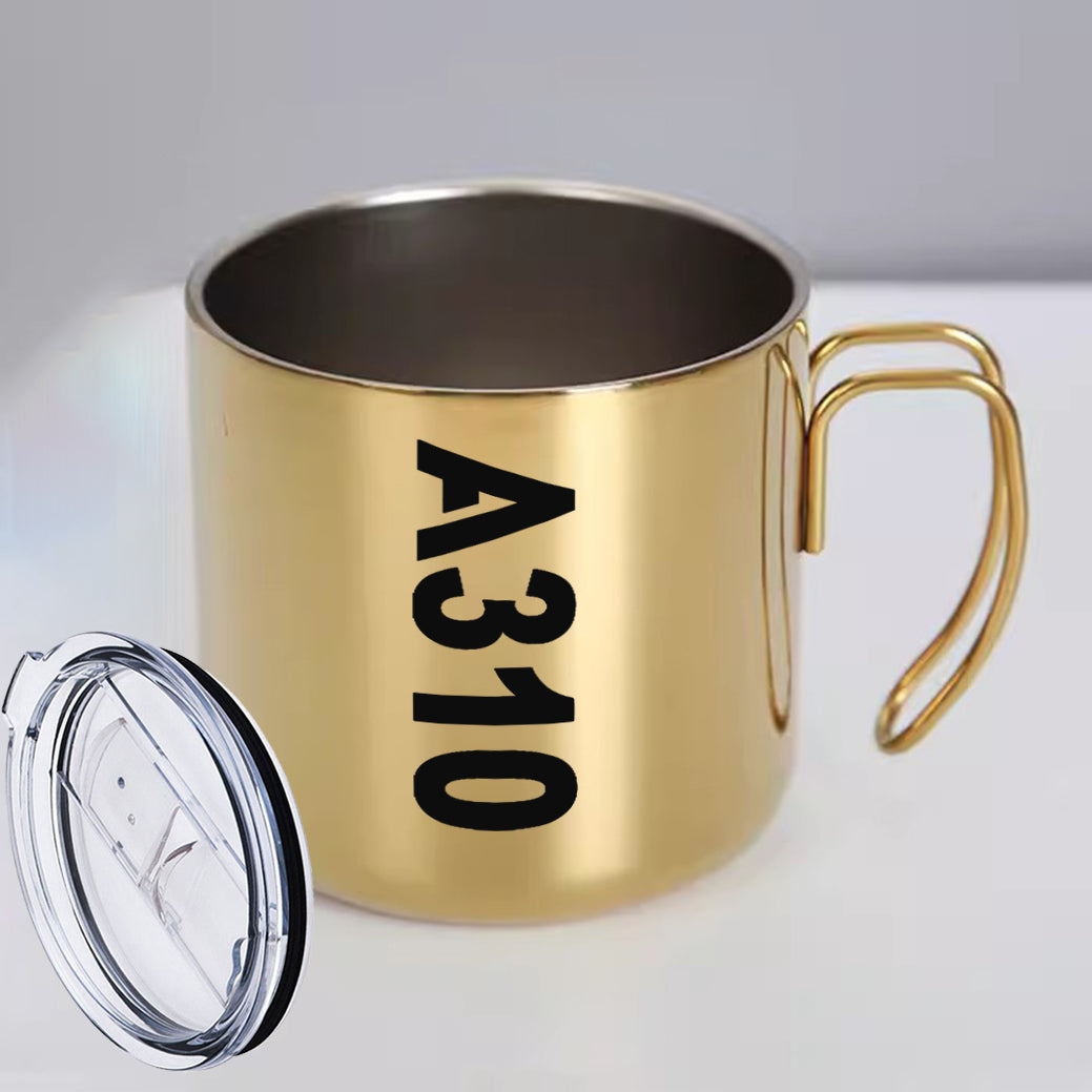A310 Text Designed Stainless Steel Portable Mugs