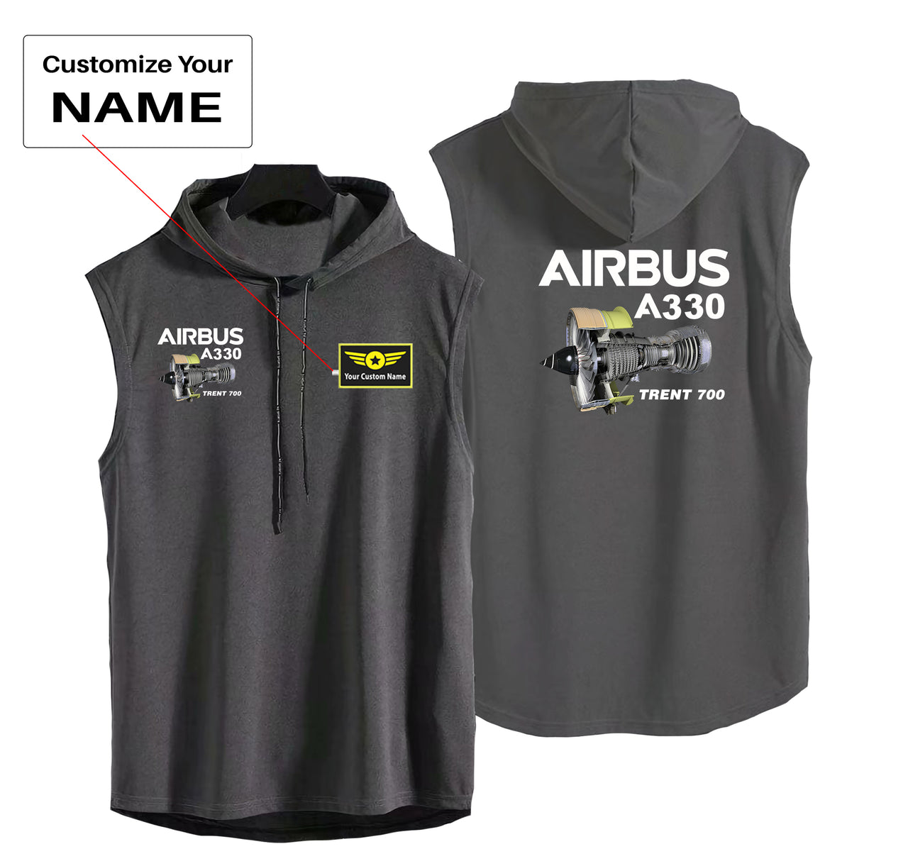 Airbus A330 & Trent 700 Engine Designed Hooded Tank Tops
