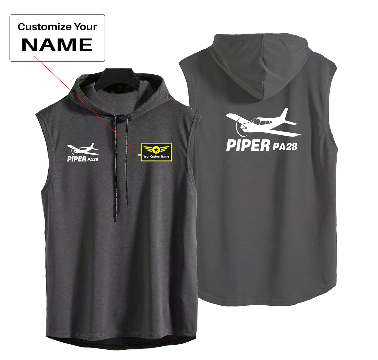 The Piper PA28 Designed Hooded Tank Tops