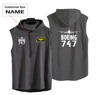Thumbnail for Boeing 747 & Plane Designed Hooded Tank Tops