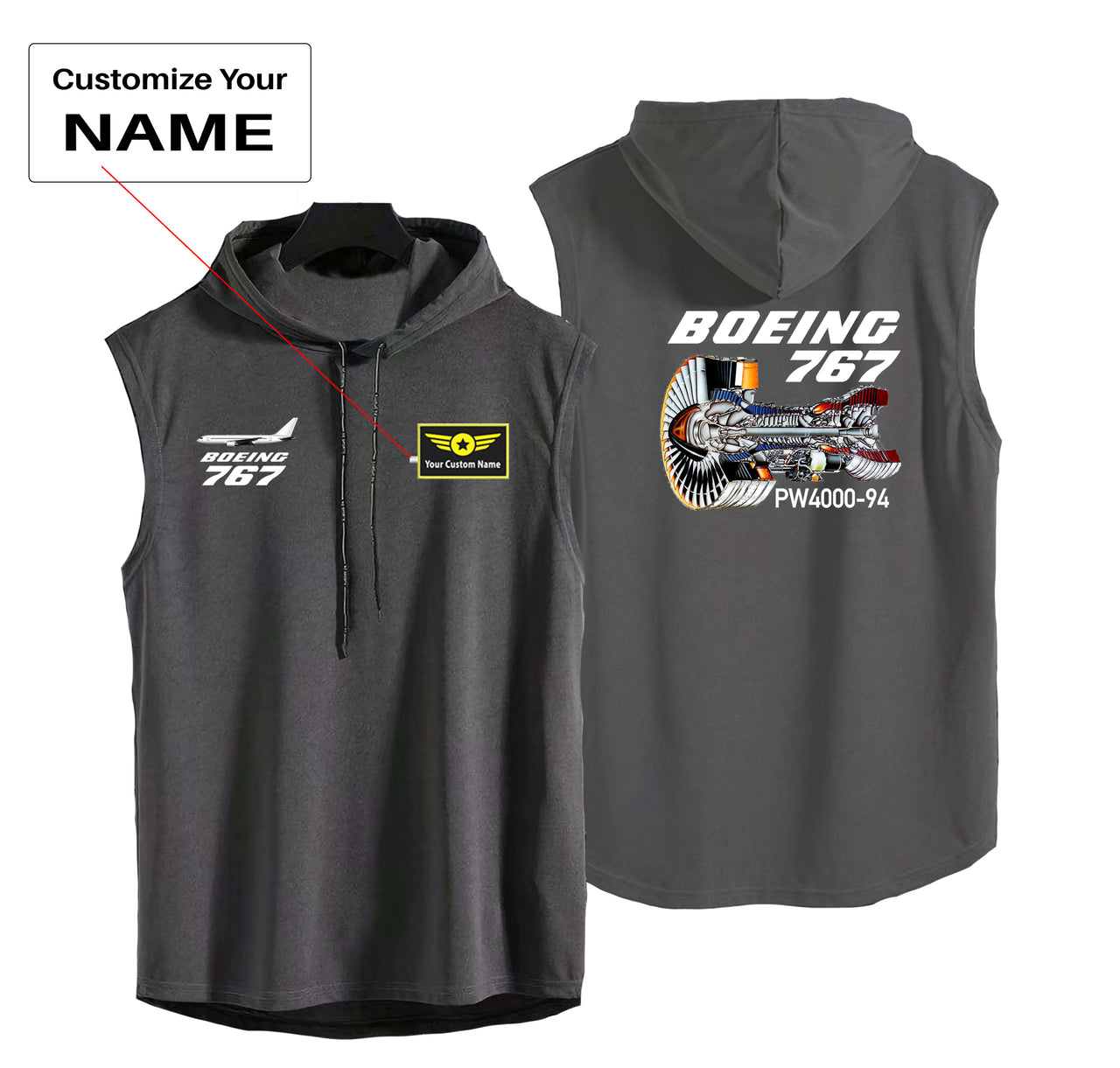 Boeing 767 Engine (PW4000-94) Designed Hooded Tank Tops
