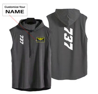Thumbnail for Boeing 737 Text Designed Hooded Tank Tops