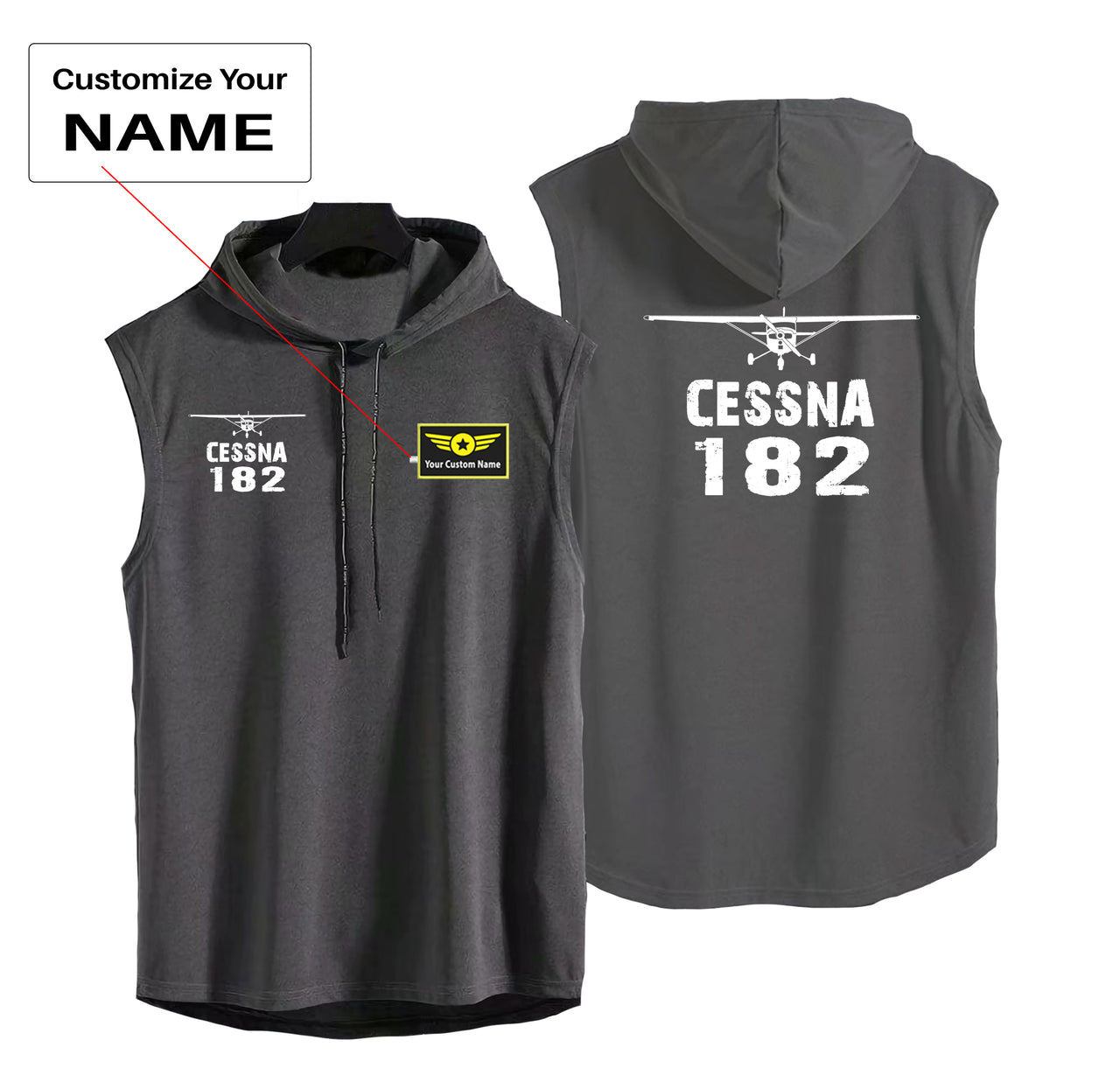 Cessna 182 & Plane Designed Hooded Tank Tops