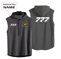 Thumbnail for 777 Flat Text Designed Hooded Tank Tops