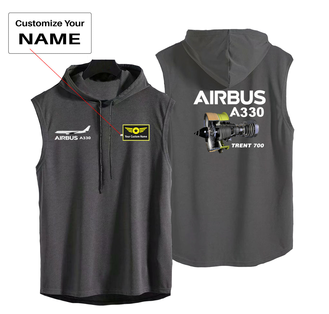 Airbus A330 & Trent 700 Engine Designed Hooded Tank Tops