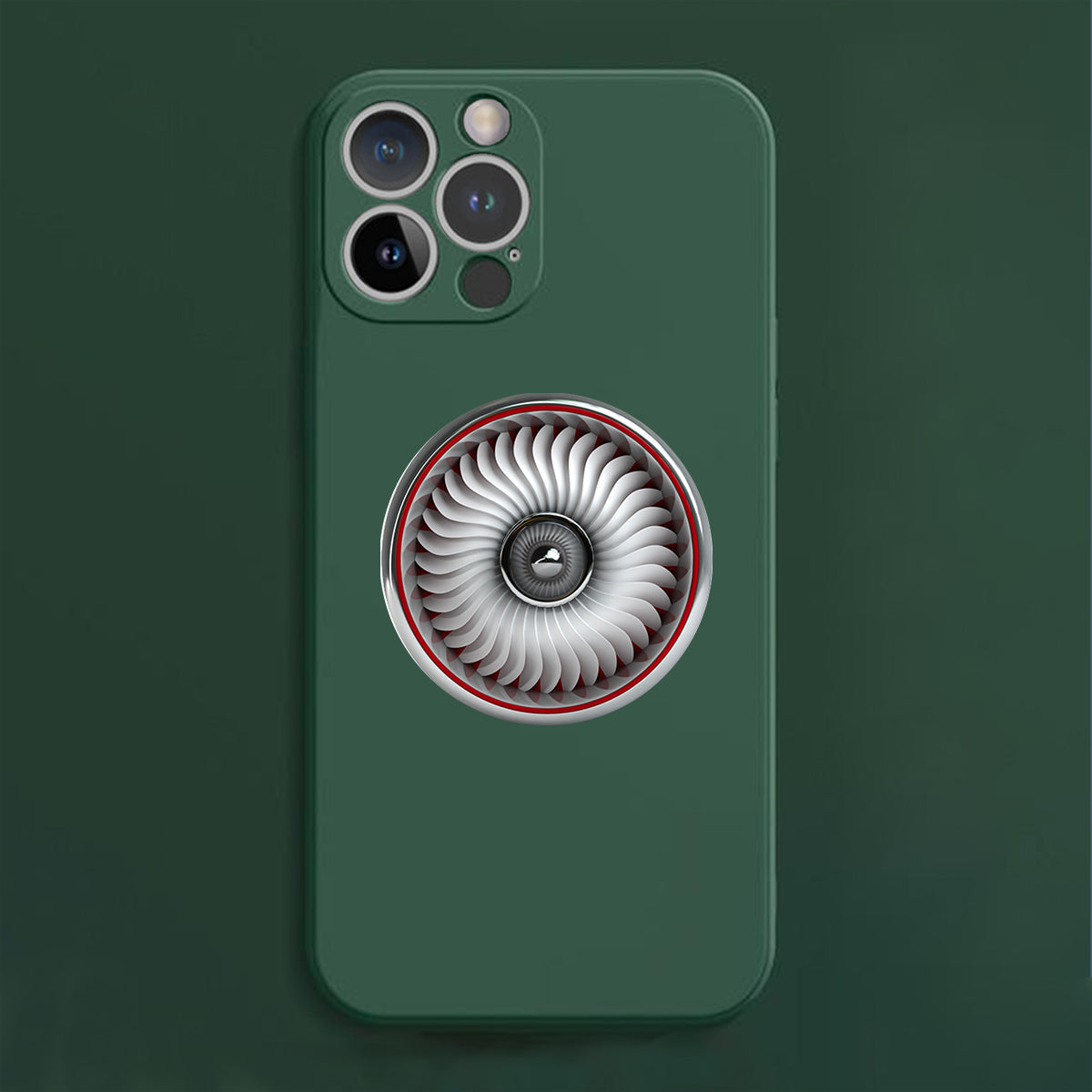 Graphical Jet Engine & Red Line Designed Soft Silicone iPhone Cases