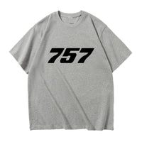 Thumbnail for 757 Flat Text Designed Relax Fit T-Shirts