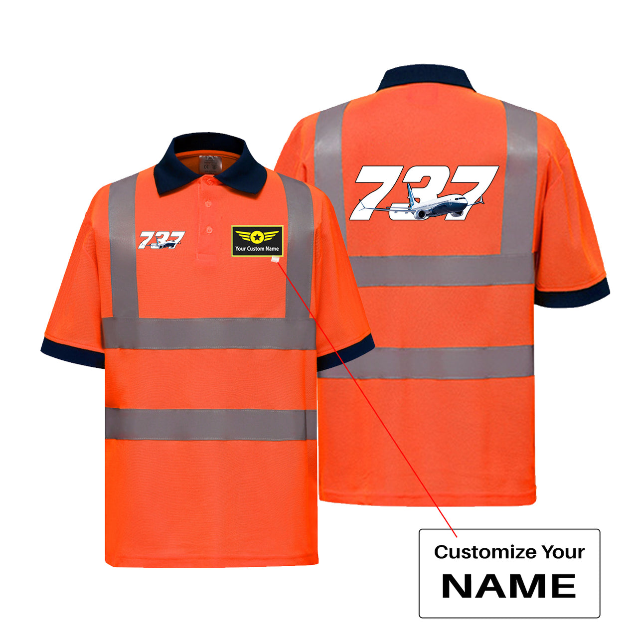 Super Boeing 737 Designed Reflective Polo T-Shirts