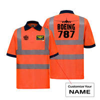Thumbnail for Boeing 787 & Plane Designed Reflective Polo T-Shirts